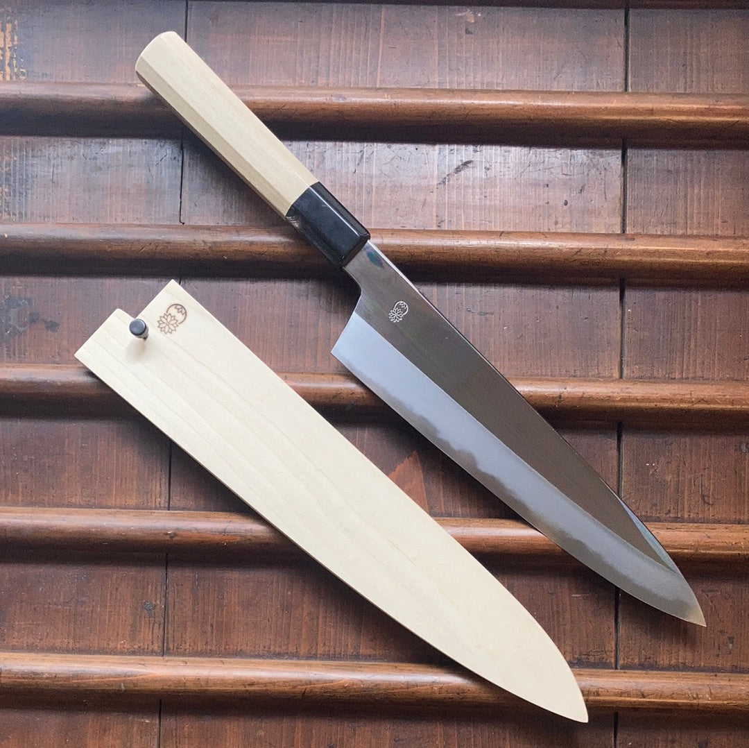 Sakai Kikumori Choyo 240mm Gyuto Shirogami 2 with Saya