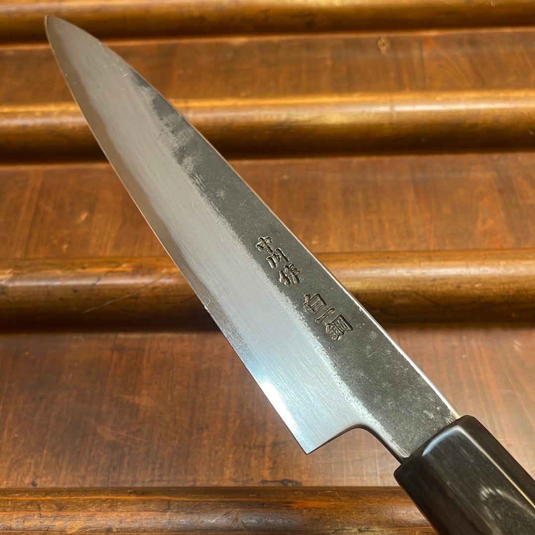 Sakai Kikumori Nakagawa x BC 150mm Petty Shirogami 1 Kurouchi Ho Wood with Saya