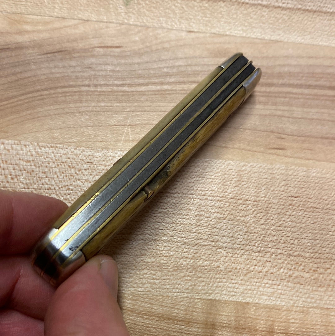 Unmarked 3 3/4” Jack Knife Carbon Steel Bone Hafts