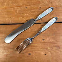 Fein Stahl Buckels Table Knife & Fork Hand Ground Mother of Pearl 1900-1920's?