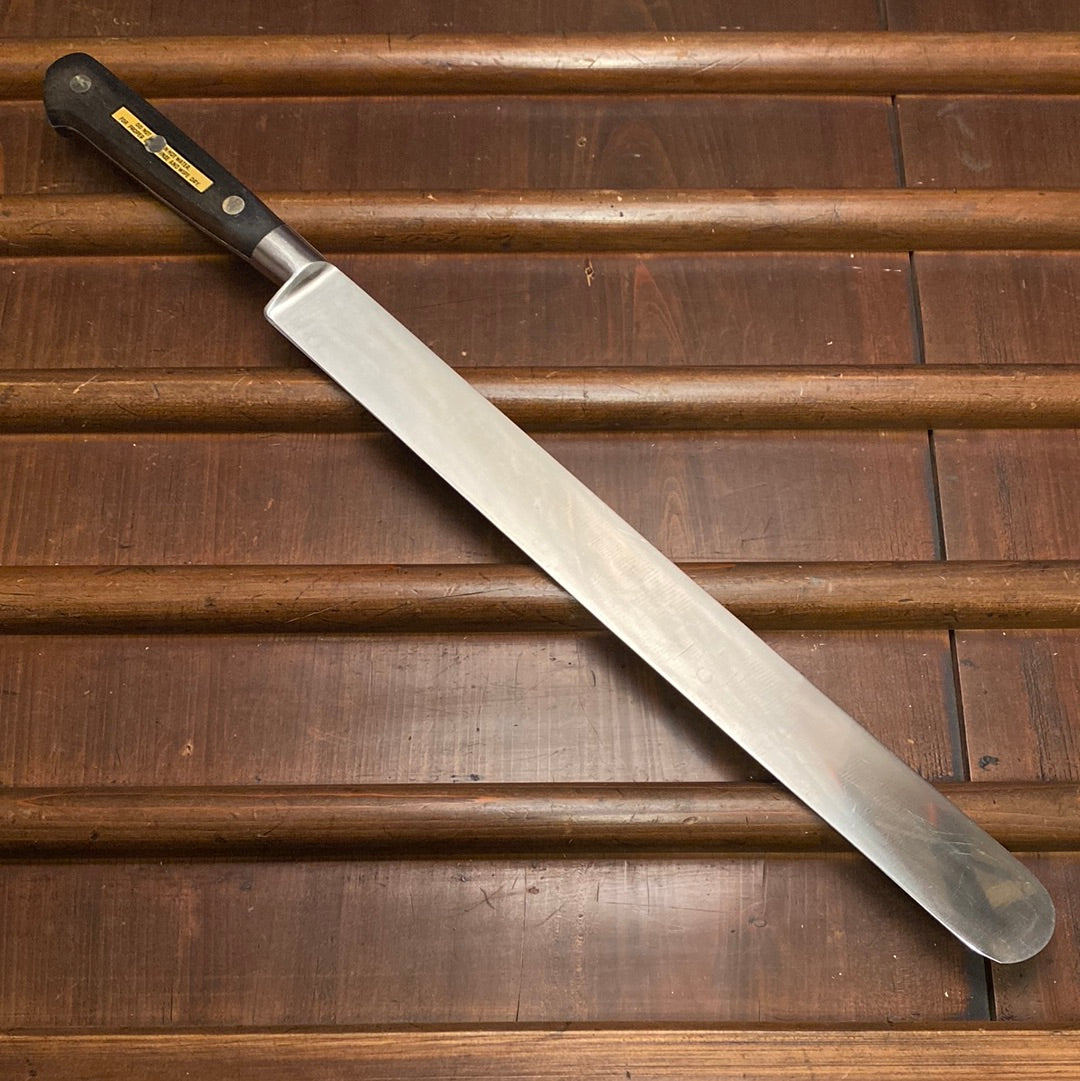Sabatier Trumpet / Ancien Maison 12” Round Tip Carving Knife Stainless France 1950’s