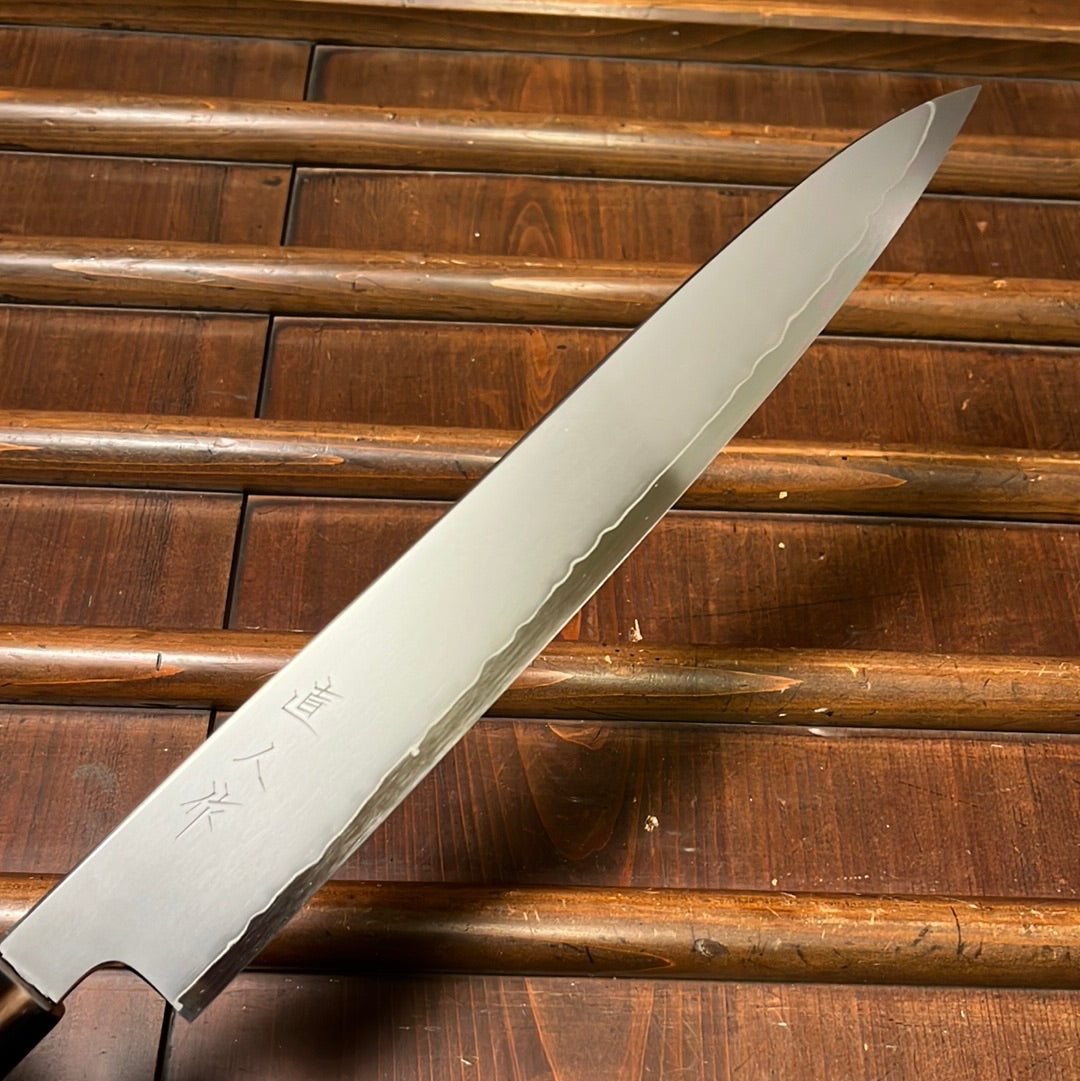 Myojin Naohito 255mm Sujihiki SG2 Stainless Kasumi Teak