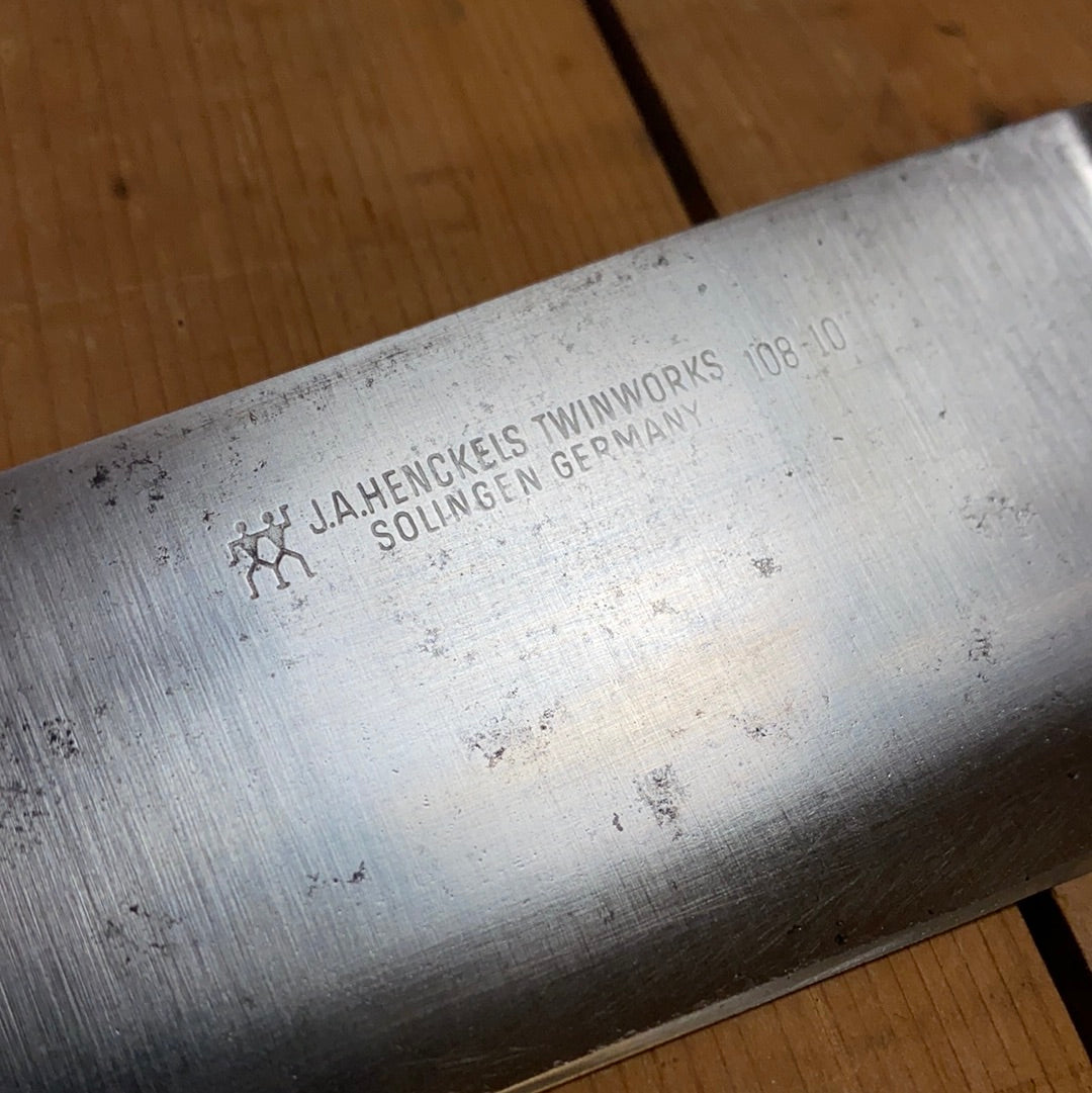 J. A. Henckels 10” Chef Knife Handforged Carbon Steel 1950’/60’s