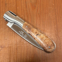 Fontenille Pataud Pialincu 10.5cm Pocket Knife Stabilized Poplar Burl Lockback