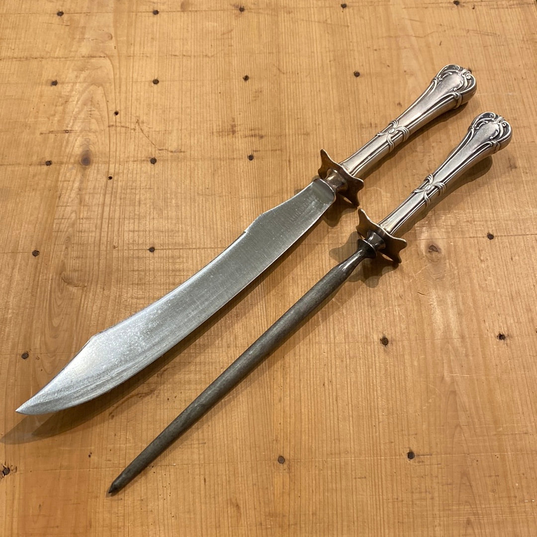 Keen Kutter Carving Knife & Steel Carbon Steel & Silverplate 1920’s?