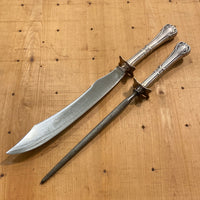 Keen Kutter Carving Knife & Steel Carbon Steel & Silverplate 1920’s?