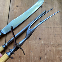 LF&C Aetna Works 3 pc Carving Set Carbon Steel & Pressed Celluloid 1900-1920?