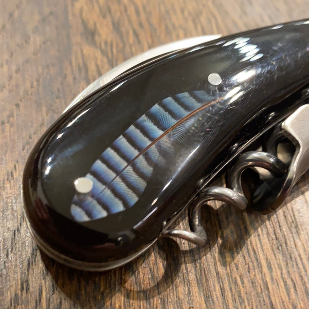 Fontenille Pataud Laguiole Magnum Sommelier Pocket Knife Feather Inlay