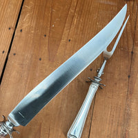 Gorham Carving Set Stainless Steel Sterling Silver Handles Likely 1930's
