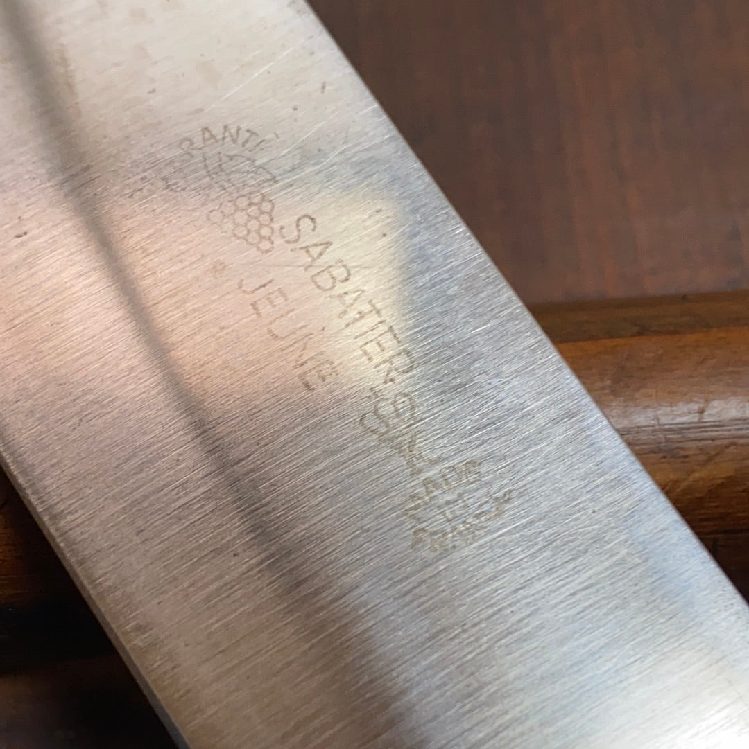 K Sabatier Jeune 8” Bullnose Butcher Knife Carbon Steel 1960’s