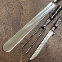 Sabatier Trumpet Ancienne Maison Carving Set Forged Stainless 1950’s