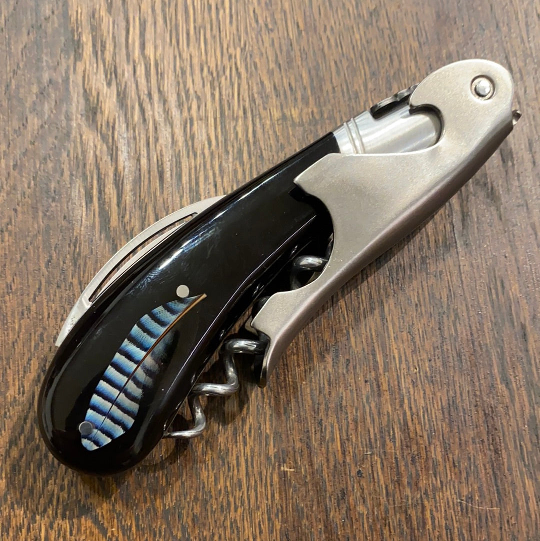 Fontenille Pataud Laguiole Magnum Sommelier Pocket Knife Feather Inlay