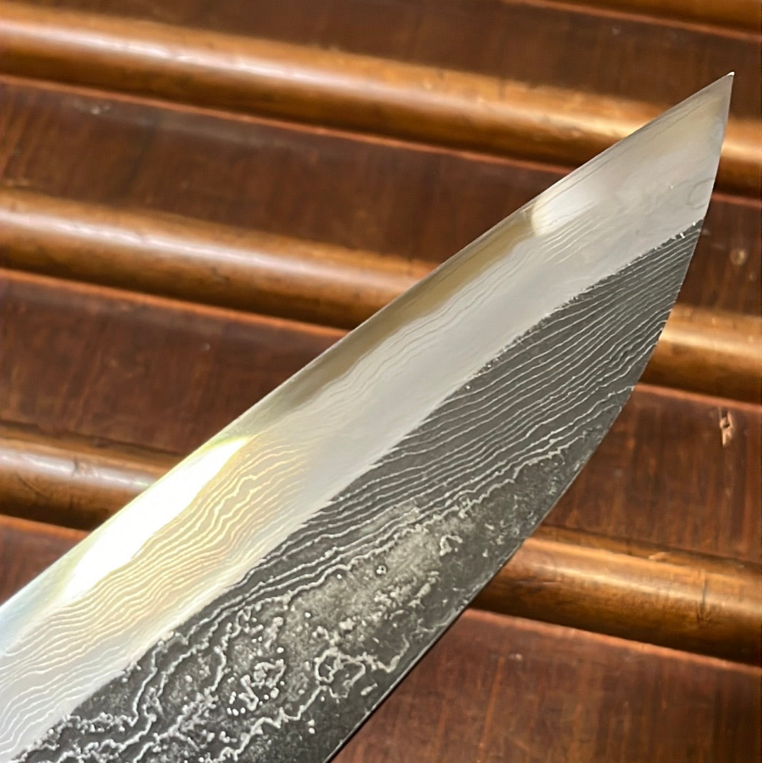 Tsukasa Hinoura 210mm Gyuto Shirogami Warikomi Unryu Suminagashi Double Horn Enju
