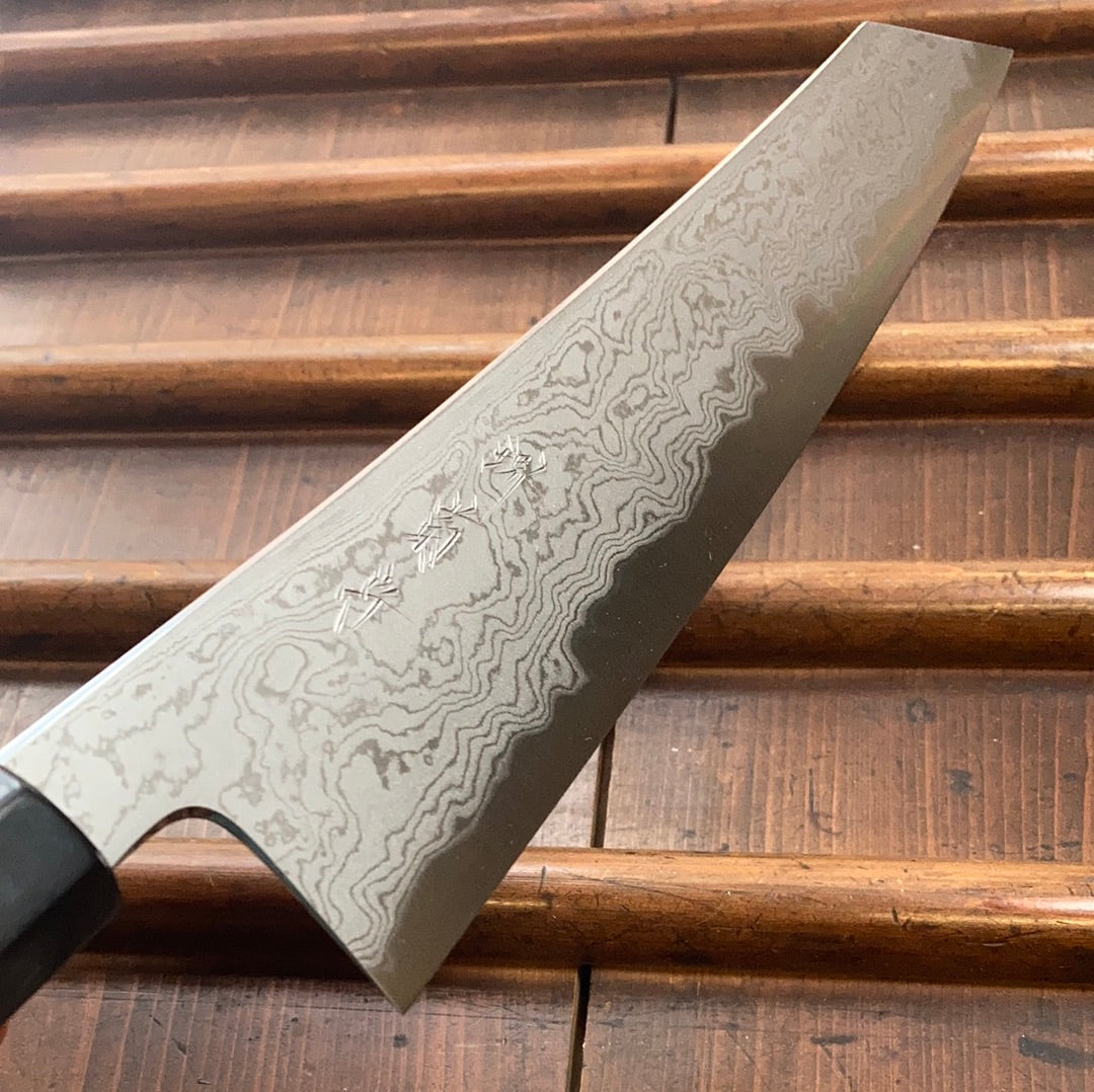Sakai Kikumori Tanaka x Bernal Cutlery Sori 255mm Kiritsuke Gyuto Aogami 1 Suminagashi