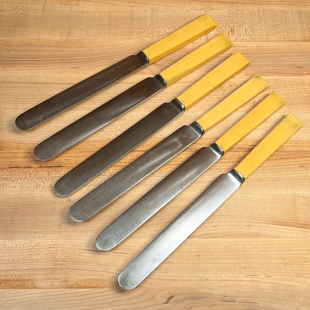 Joseph Rodgers & Sons Set of 6 Dinner Knives Carbon Steel Edwardian ~1901-1910