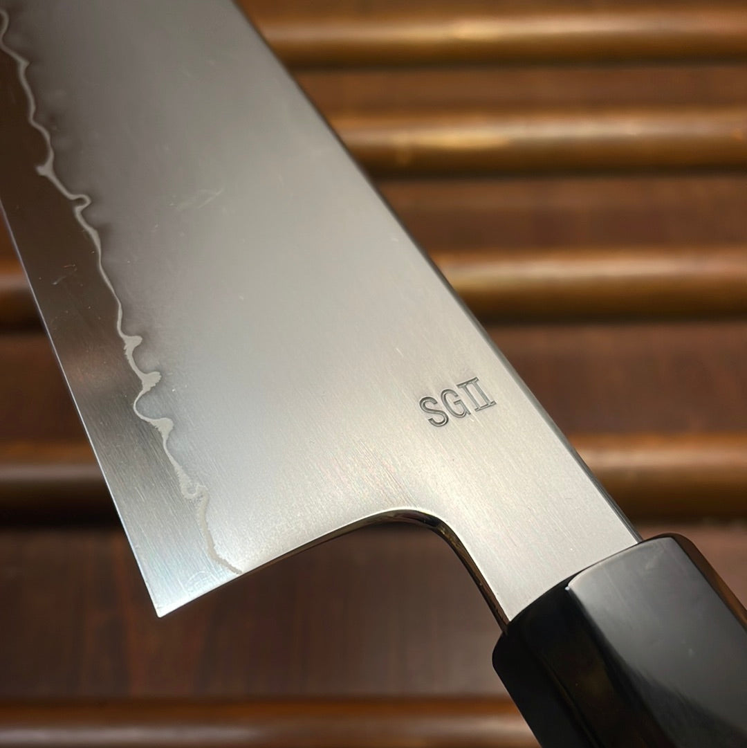 Myojin Naohito 180mm Santoku SG2 Stainless Kasumi Teak