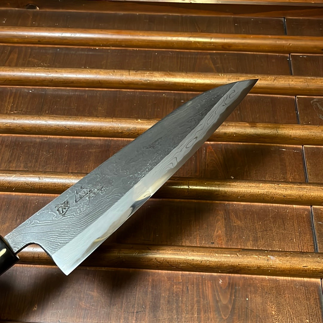 Tsukasa Hinoura 210mm Gyuto Shirogami Warikomi Unryu Suminagashi Double Horn Enju