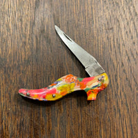 Unmarked 1 7/8” Figural Shoe Knife 1920’s? End of Day Celluloid