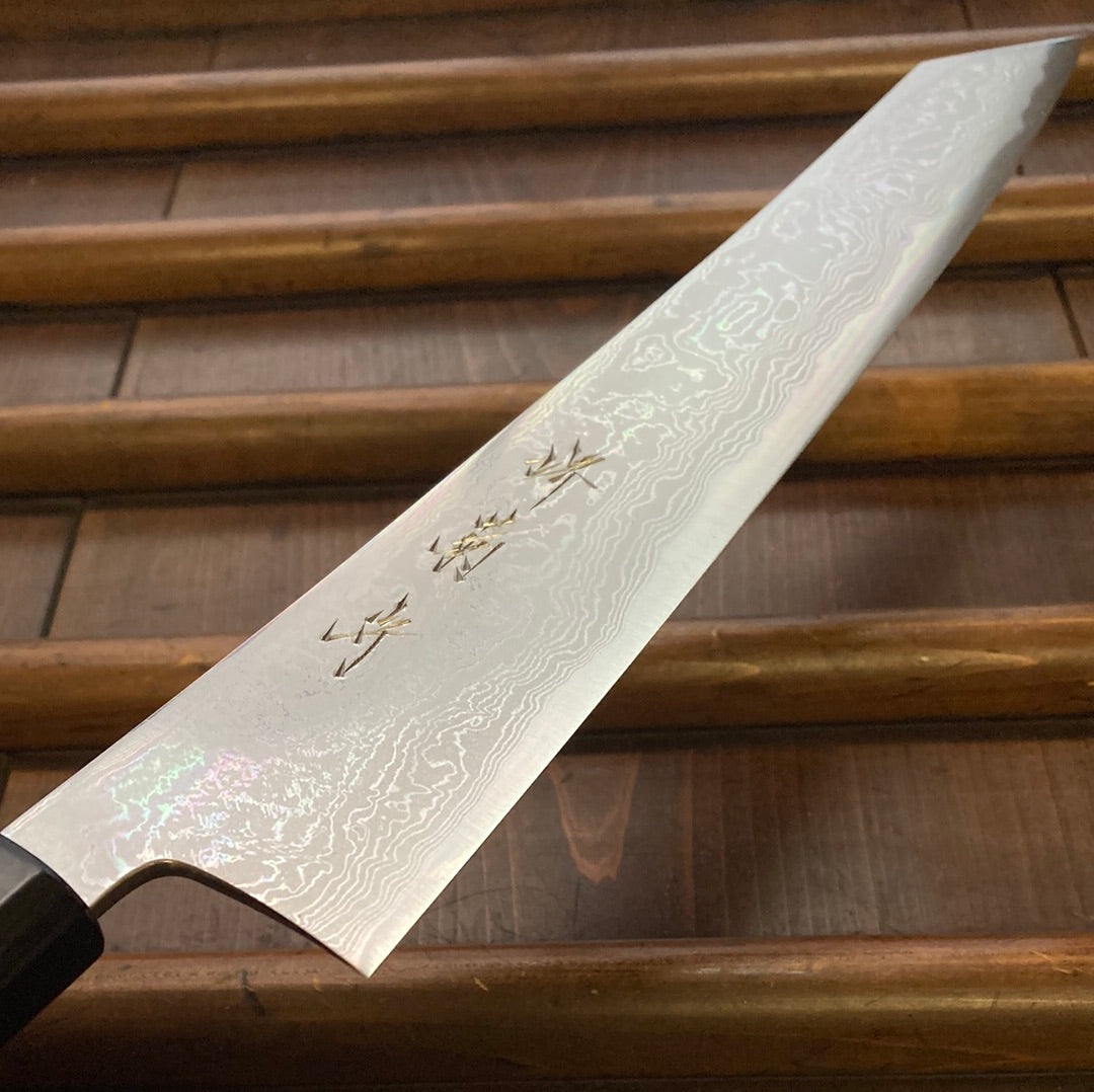 Sakai Kikumori Tanaka Sori 270mm Kiritsuke Sujihiki Aogami 1 Suminagashi