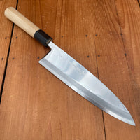 Morihei Hisamoto 225mm Ai Deba Mirror Polished Ginsanko Ho Wood