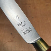 Friedr Herder 5” Old Farmer's Knife Flexible Carbon Cherry Handle with Brass Bolster and Loop