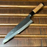 Tsukasa Hinoura 210mm Gyuto Shirogami Warikomi Unryu Suminagashi Double Horn Enju