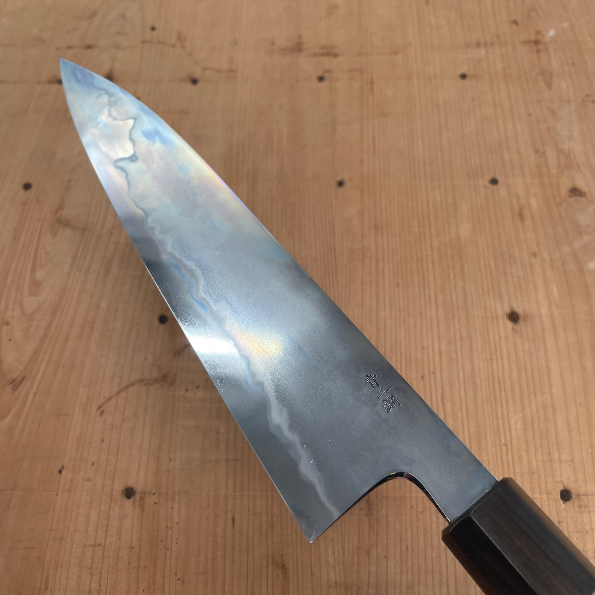 Takada no Hamono 210mm Gyuto Suiboku Finish Iron Clad Aogami 2 Cherry & Ebony Octagonal