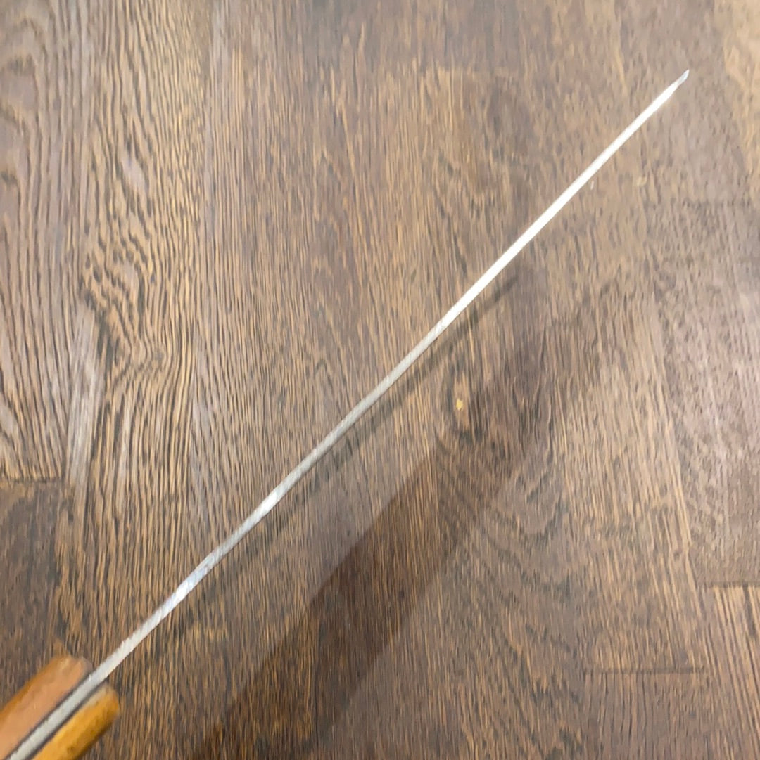 Unmarked 10” Scimitar Carbon Steel Beechwood American 1930’s-60’s