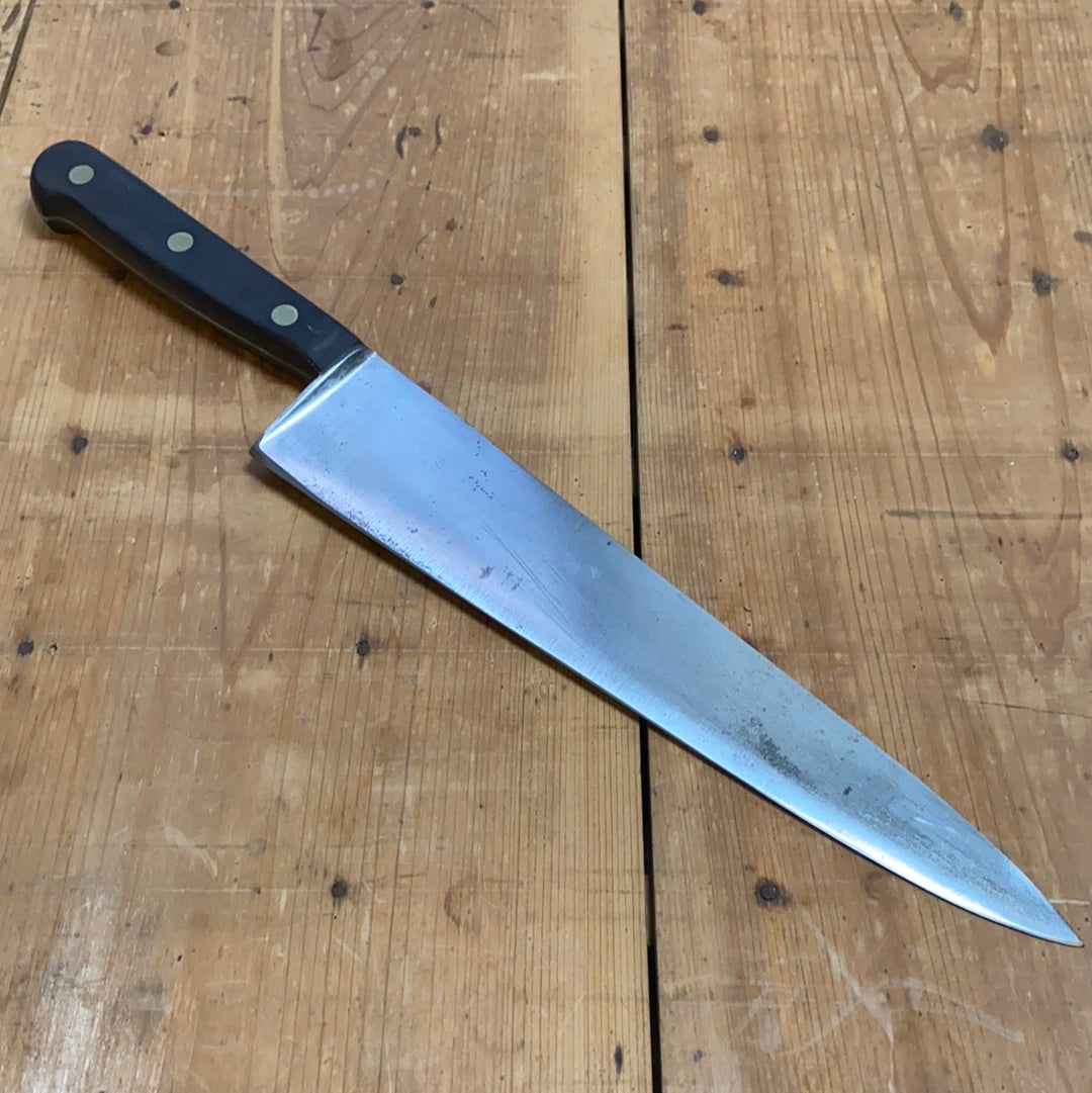 J. A. Henckels 10” Chef Knife Handforged Carbon Steel 1950’/60’s