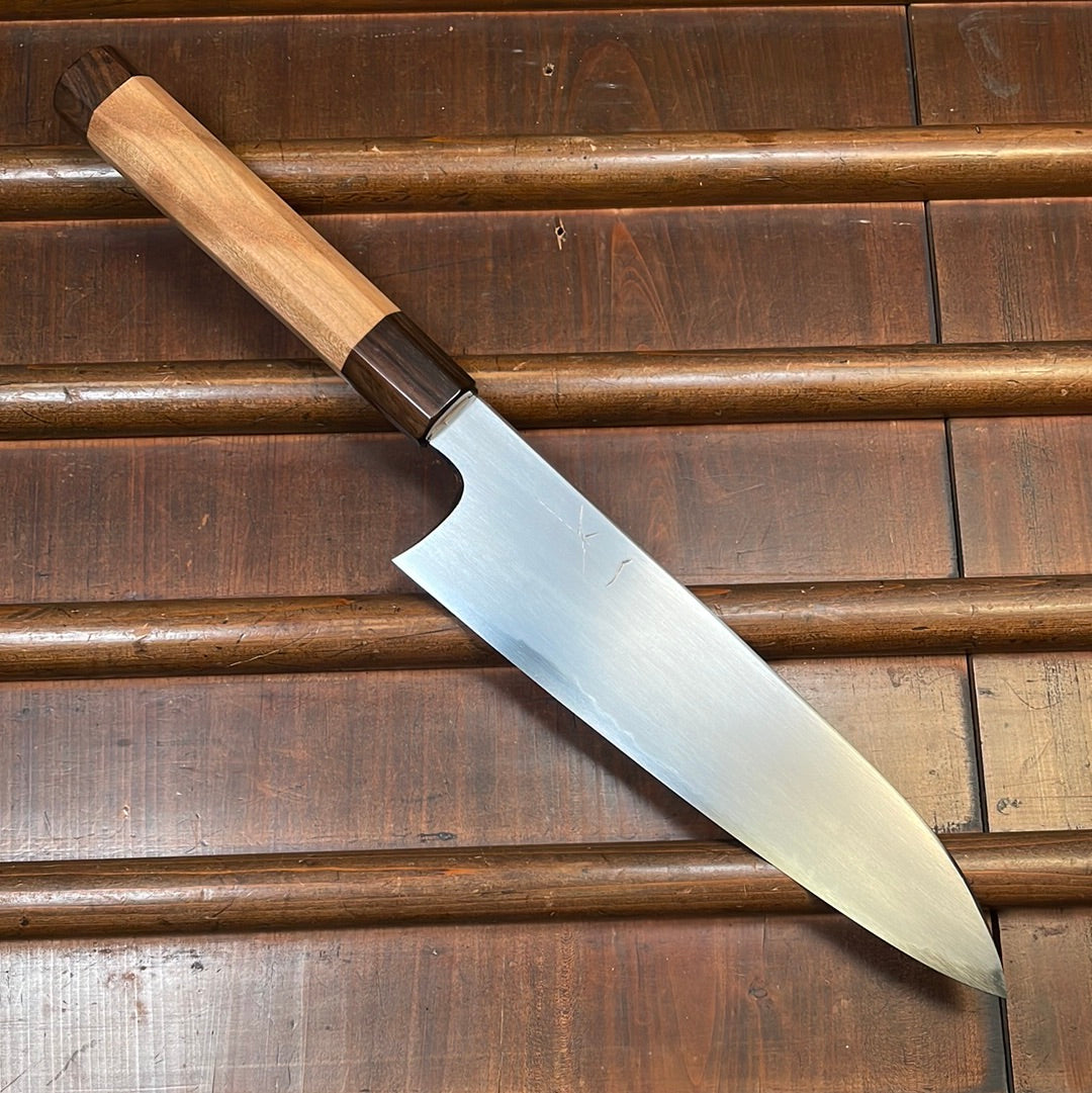 Hitohira Gorobei Rikichi 210mm Gyuto Aogami 2 Kasumi Cherry Wood