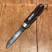 Schrade Walden 3.75” Electricians Knife Bow Tie Shield & Rosewood 1946-73