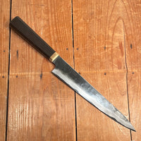 Blenheim Forge 225mm Slicer Stainless Clad Aogami Super Oak & Brass