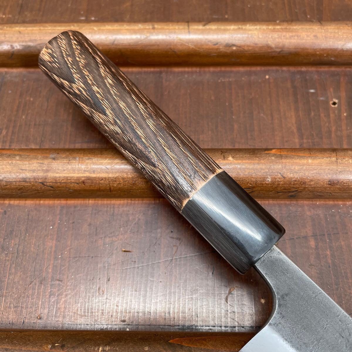 Wakui 150mm Petty Stainless Clad Aogami 2 Nashiji Warikomi Chestnut