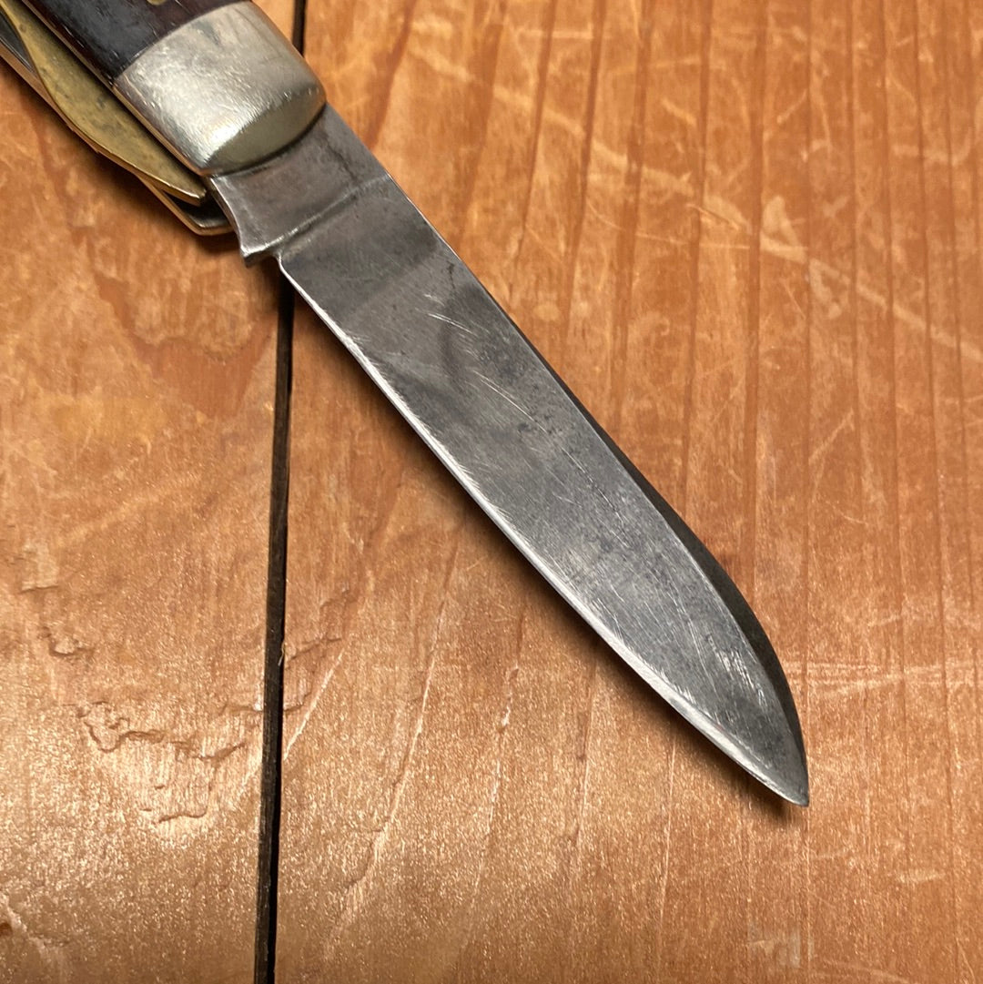 Schrade Walden 3.75” Electricians Knife Bow Tie Shield & Rosewood 1946-73