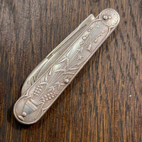 Sterling Silver Victorian Fruit Knife Floral Motif Birmingham 19th C