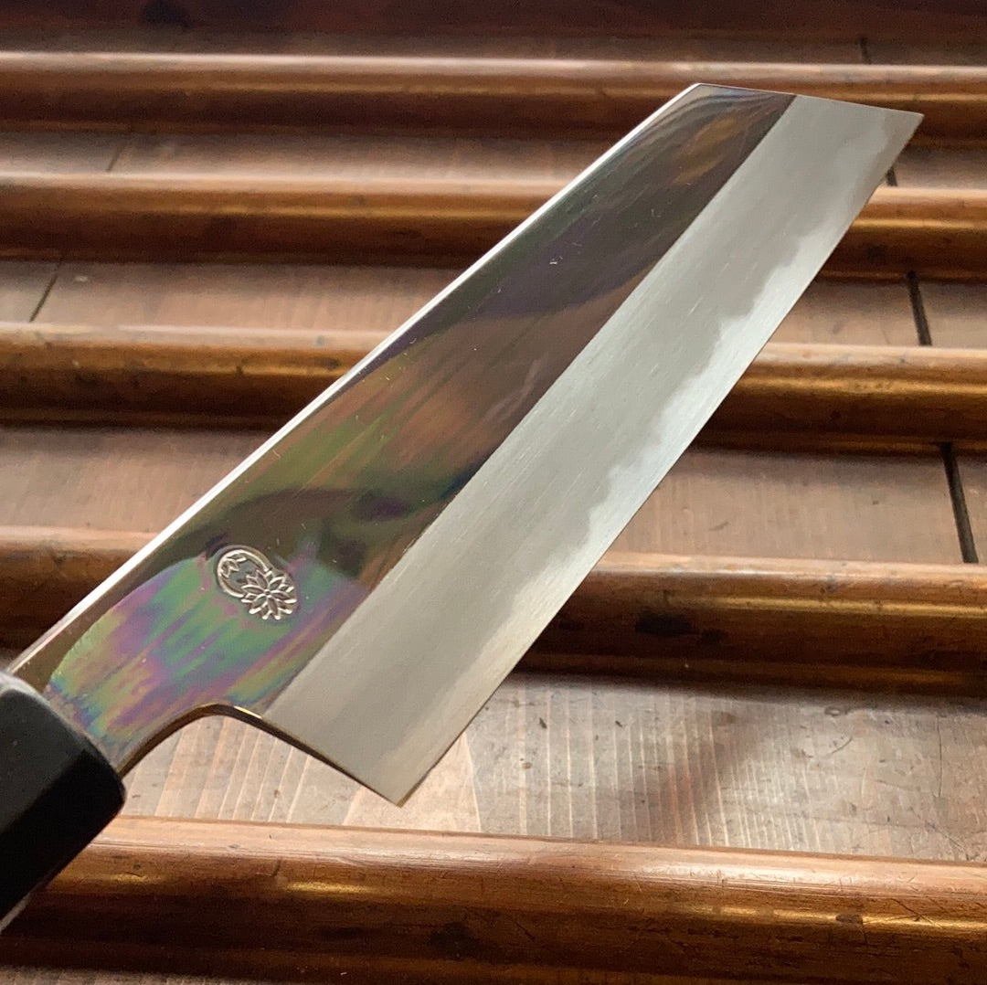 Sakai Kikumori Choyo 180mm Kiritsuke Santoku Shirogami 2 with Saya