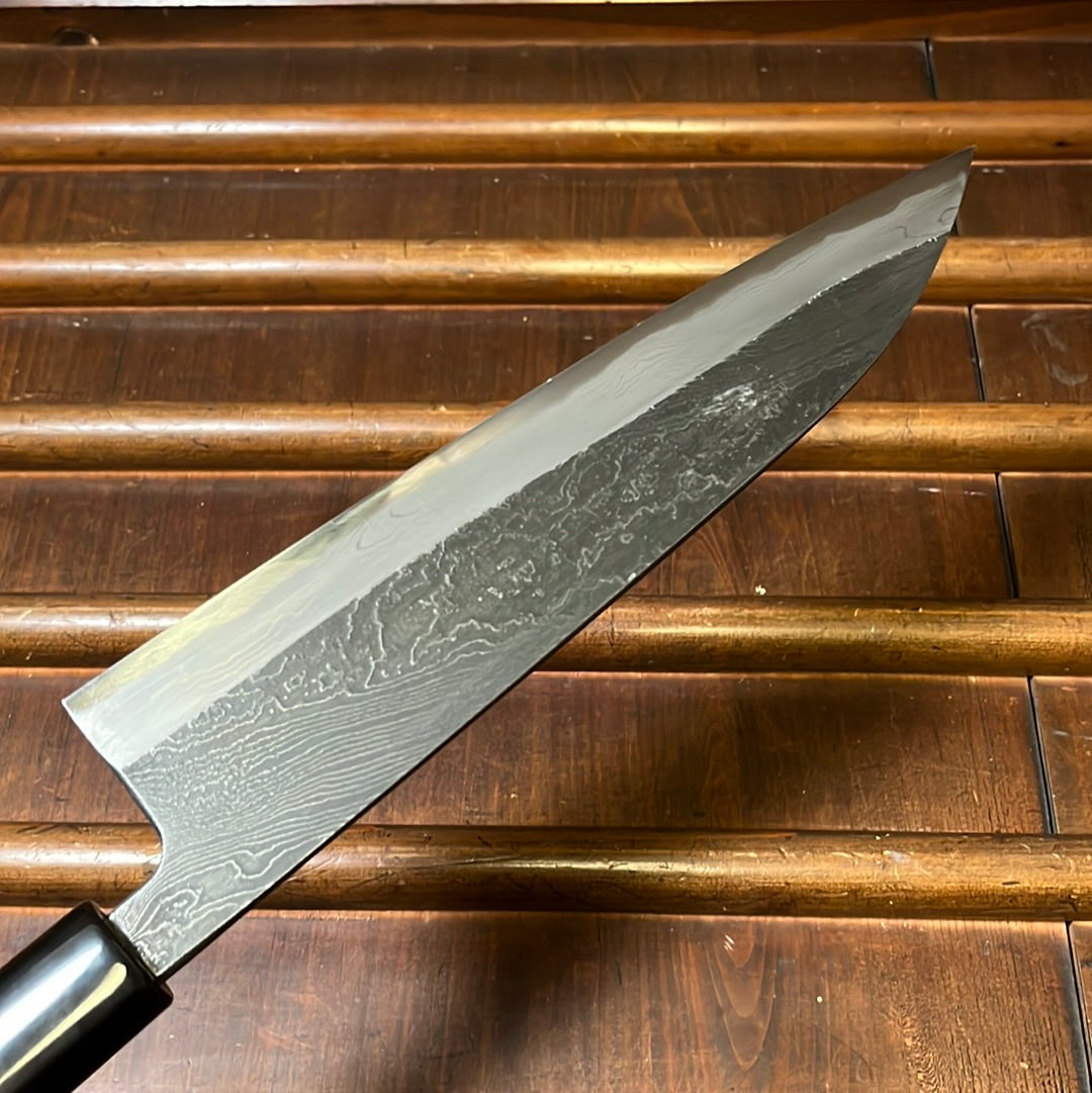 Tsukasa Hinoura 210mm Gyuto Shirogami Warikomi Unryu Suminagashi Double Horn Enju