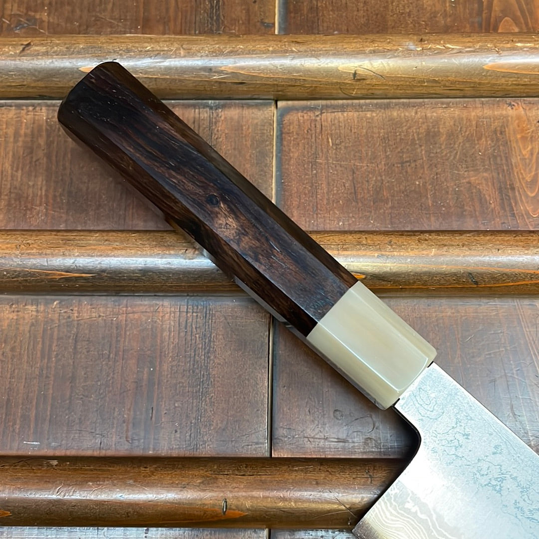 Yoshikazu Tanaka 210mm Gyuto Shirogami 1 Damascus Ebony