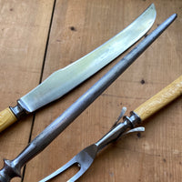 LF&C Aetna Works 3 pc Carving Set Carbon Steel & Pressed Celluloid 1900-1920?