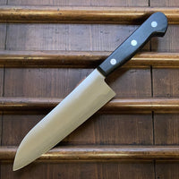 New Old Stock Hitohira Imojiya OKD 180mm Santoku Stainless Clad Shirogami 2 Pakka Handle