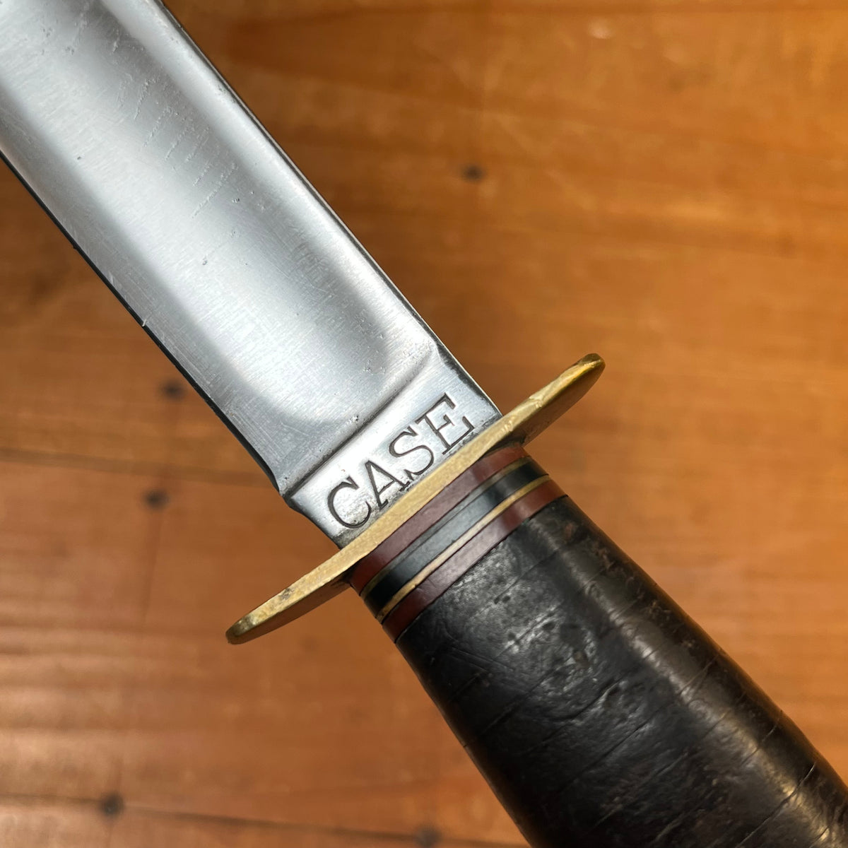 Case 5" Fixed Blade Marble's Style Carbon Steel Stacked Leather 1940's