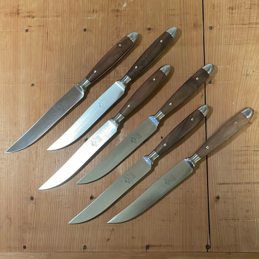 Eichenlaub Forged Tableware - Steak Knife Table Length - Walnut Matte - Set of 6