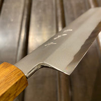 Kikumori 180mm Usuba Rain Drop Suminagashi Octagonal Oak