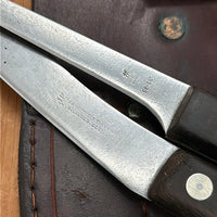J A Henckels Butcher's Pair Boning & Skinning Knives Carbon Steel with Sheath