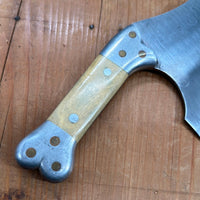 Handmade 6" Cleaver Carbon Steel Aluminum Copper Paper Micarta 1930s-50s