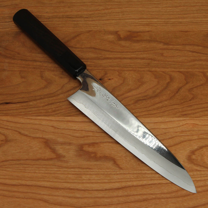 Makoto Tadokoro Marushin Nakagawa 210mm Gyuto Ginsanko Mirror Finish Ebony Handle