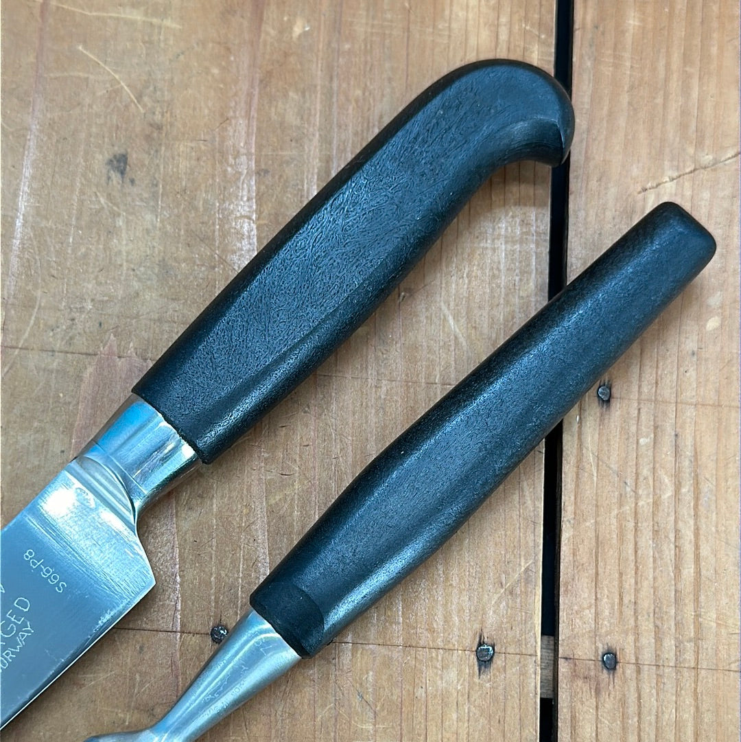 New Old Stock Bahco 7.5" Slicer & Bayonet Fork Hand Forged Stainless Norway 1970s-80s