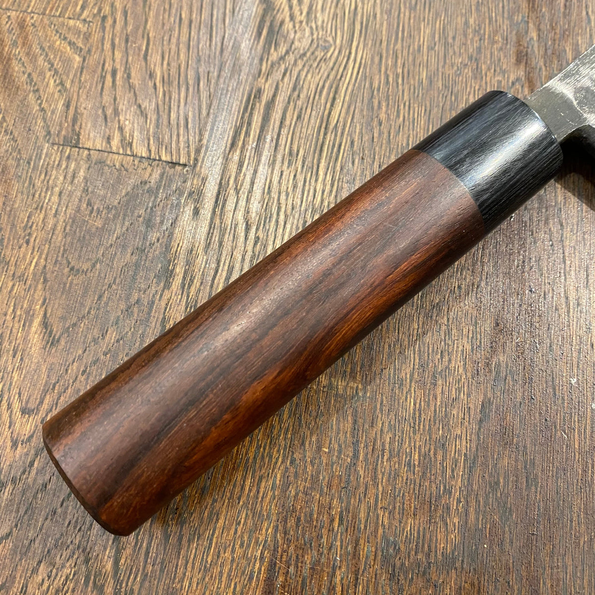 Furinkazen 190mm Deba Shirogami 2 Tsuchime Kurouchi Rosewood Oval Handle