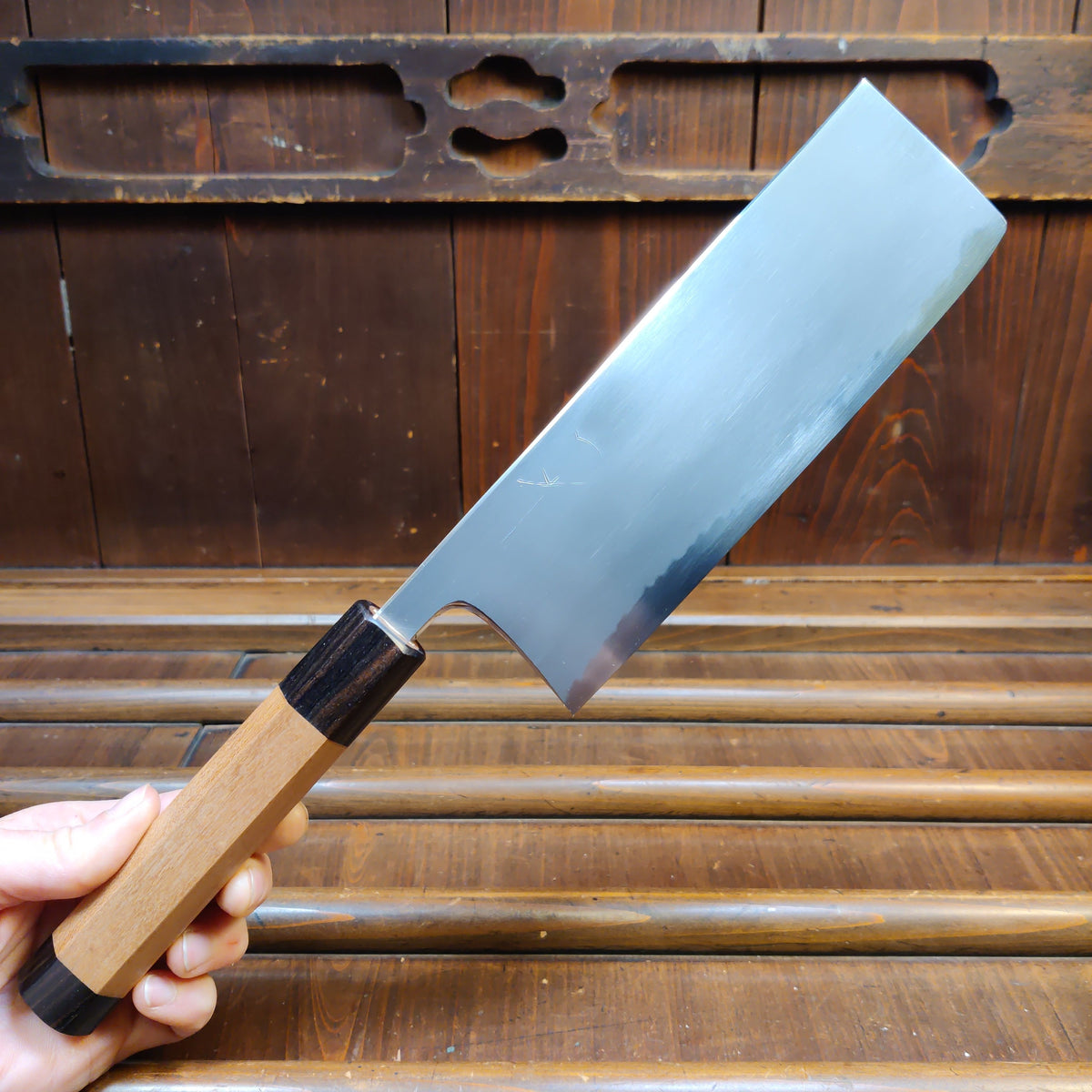 Hitohira Gorobei Rikichi 165mm Nakiri Aogami 2 Kasumi Ho Wood