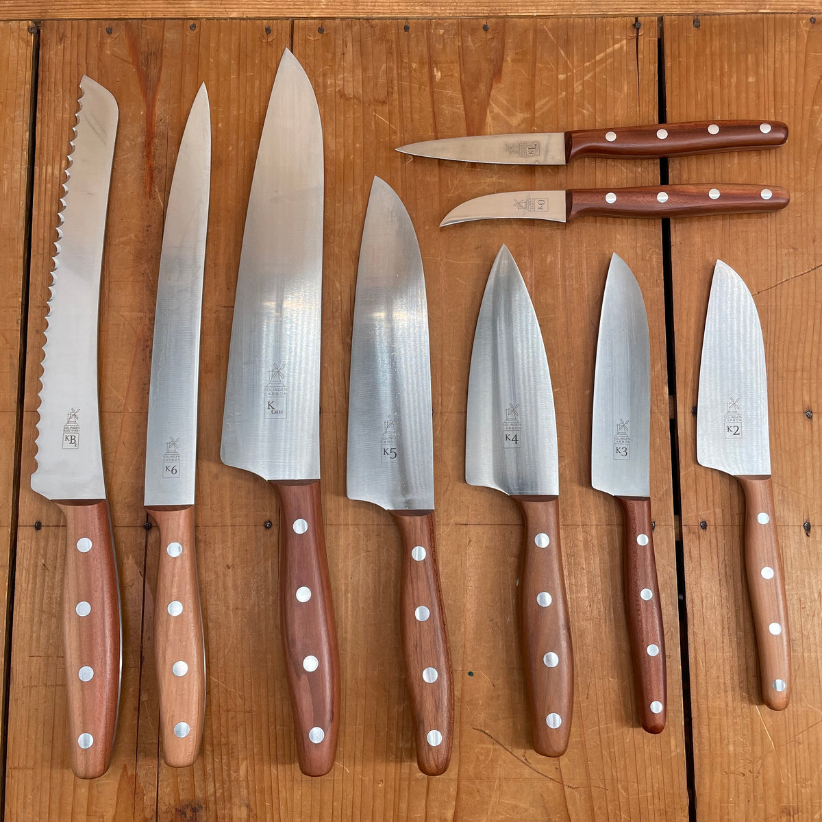 Windmühlenmesser K Series Carbon Plum Knife Set - 9 Pieces